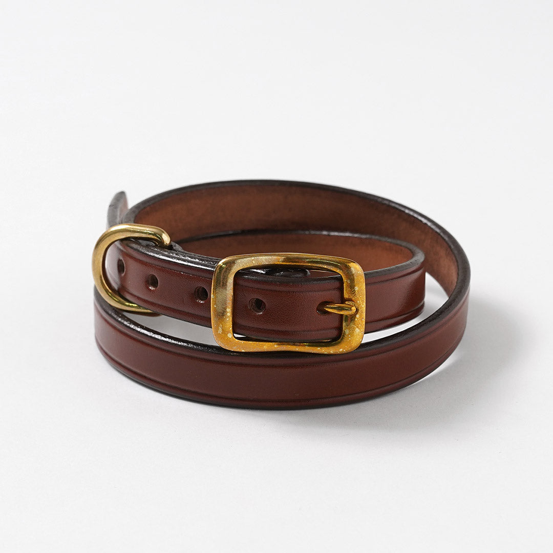 TORY LEATHER / Cinturón ancho liso con arrugas en piel