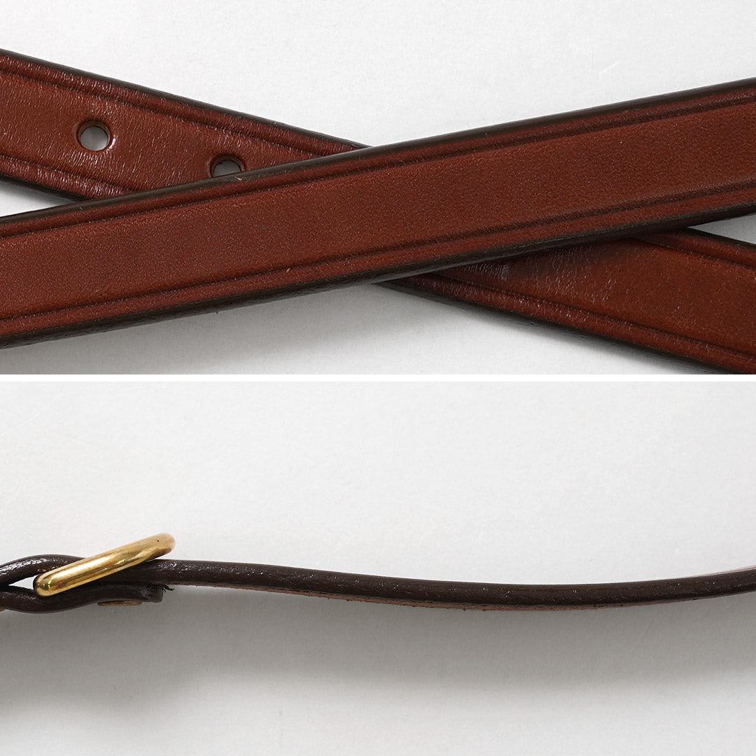 TORY LEATHER / Cinturón ancho liso con arrugas en piel