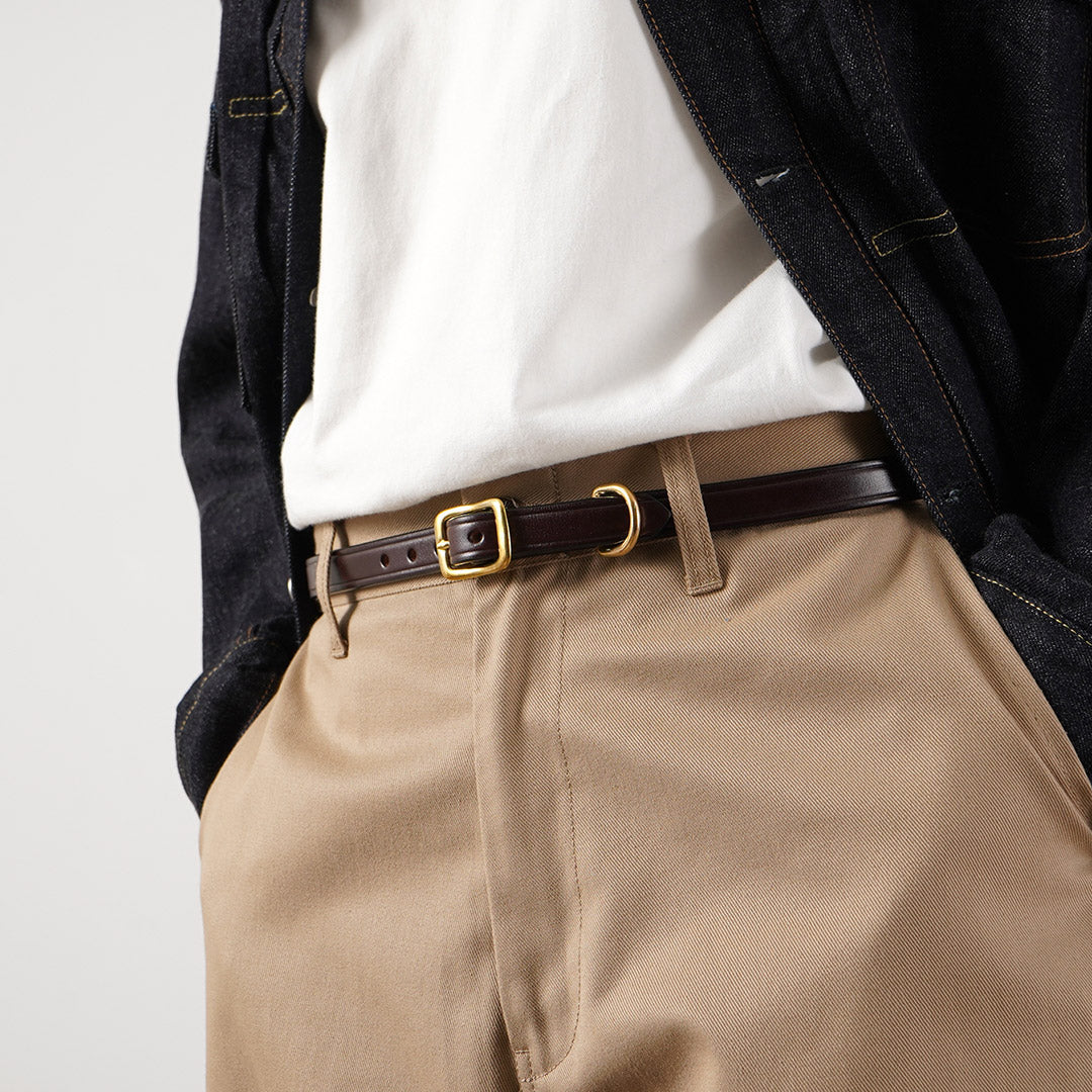 TORY LEATHER / Cinturón ancho liso con arrugas en piel