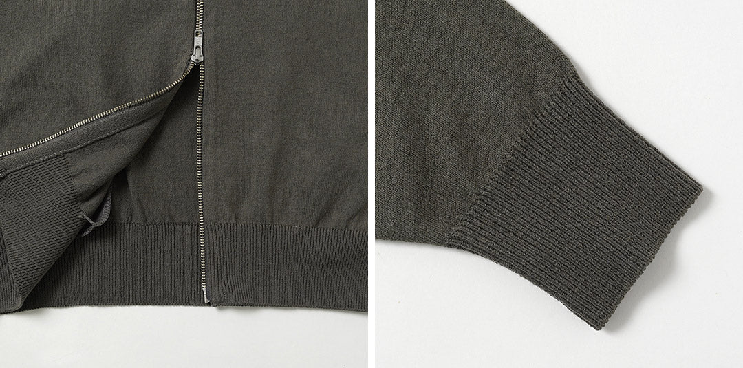 YONETOMI NEW BASIC / Wave Cotton Drivers Blouson en tricot