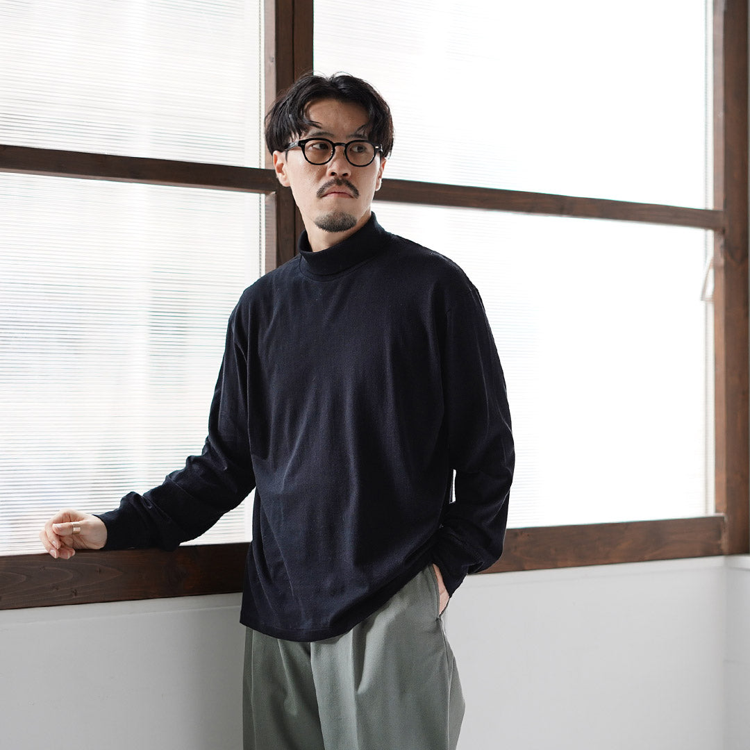 FILMELANGE / CORD Cotton-Cashmere Jersey Turtleneck T-Shirt
