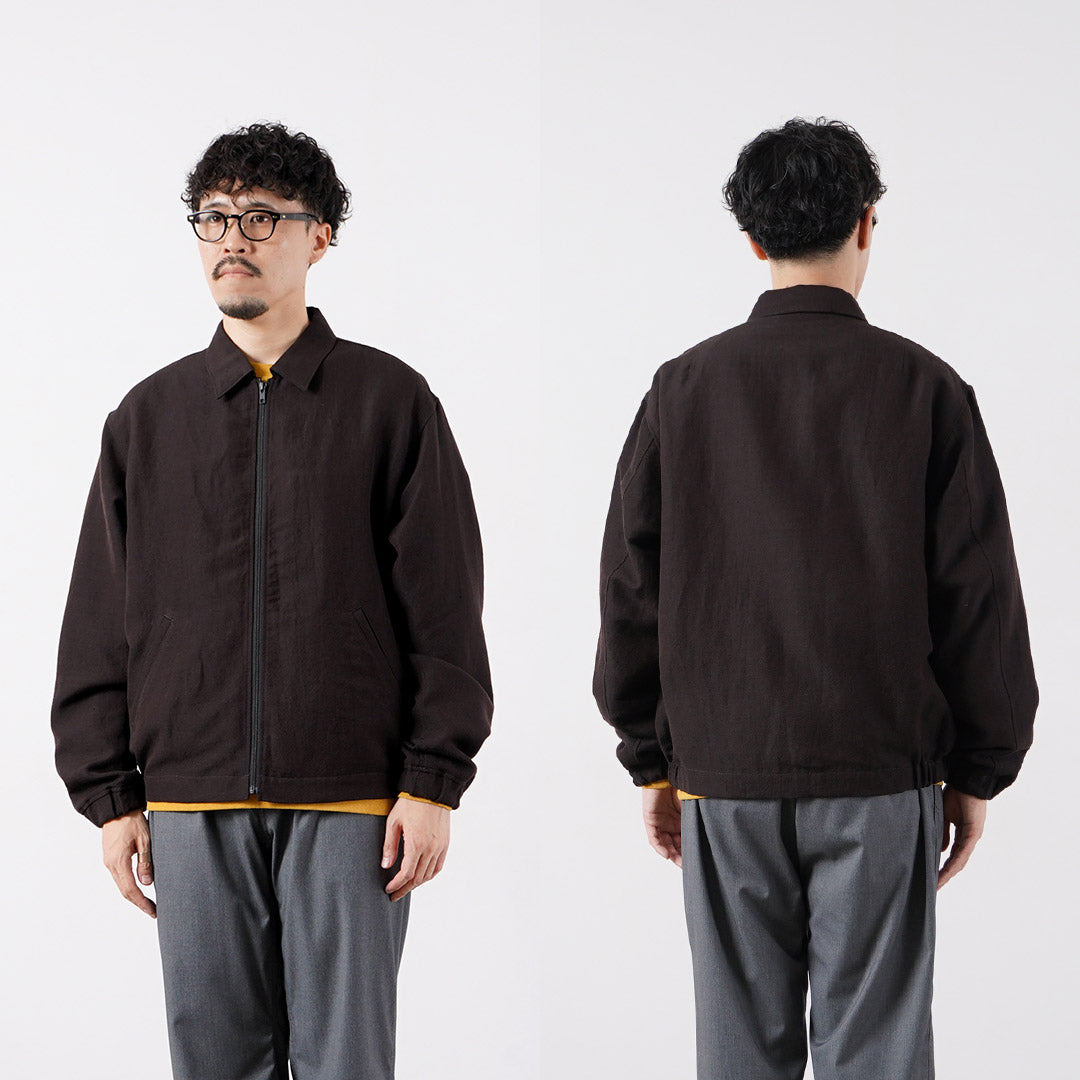 FUJITO / 울/린넨 서지 집업 블루종