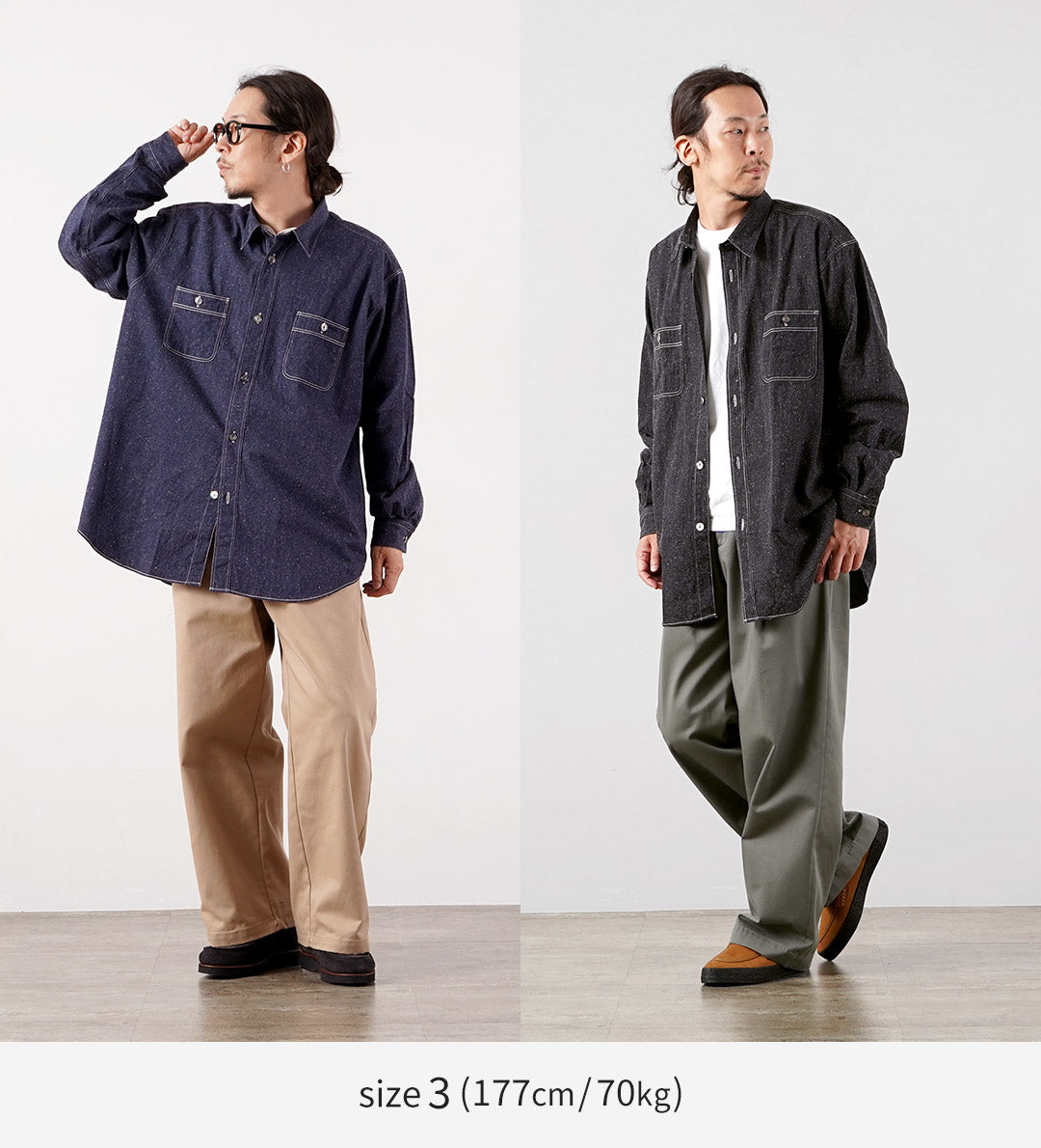 FUJITO / Nep Denim Chambray Oversized Work Shirt