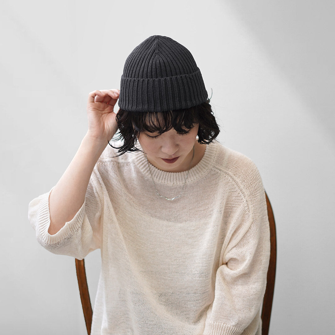 CHAUSSETTES DE QUALITÉ DECKA / Casquette exclusive Washi × Cotton Watch Cap Knit Cap