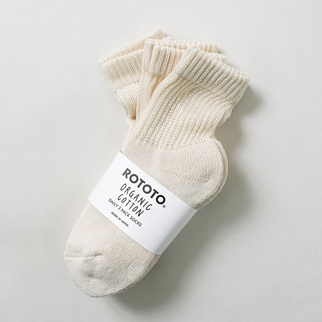ROTOTO / Organic Daily 3-Pack Mini Crew Socks