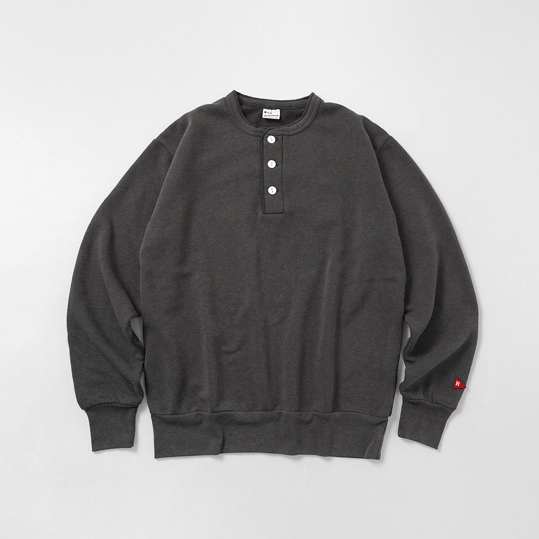 HEALTHKNIT / Sweat classique col Henley (finition vintage)