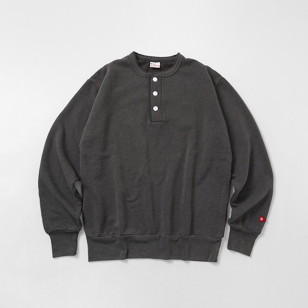 HEALTHKNIT / Sweat classique col Henley (finition vintage)