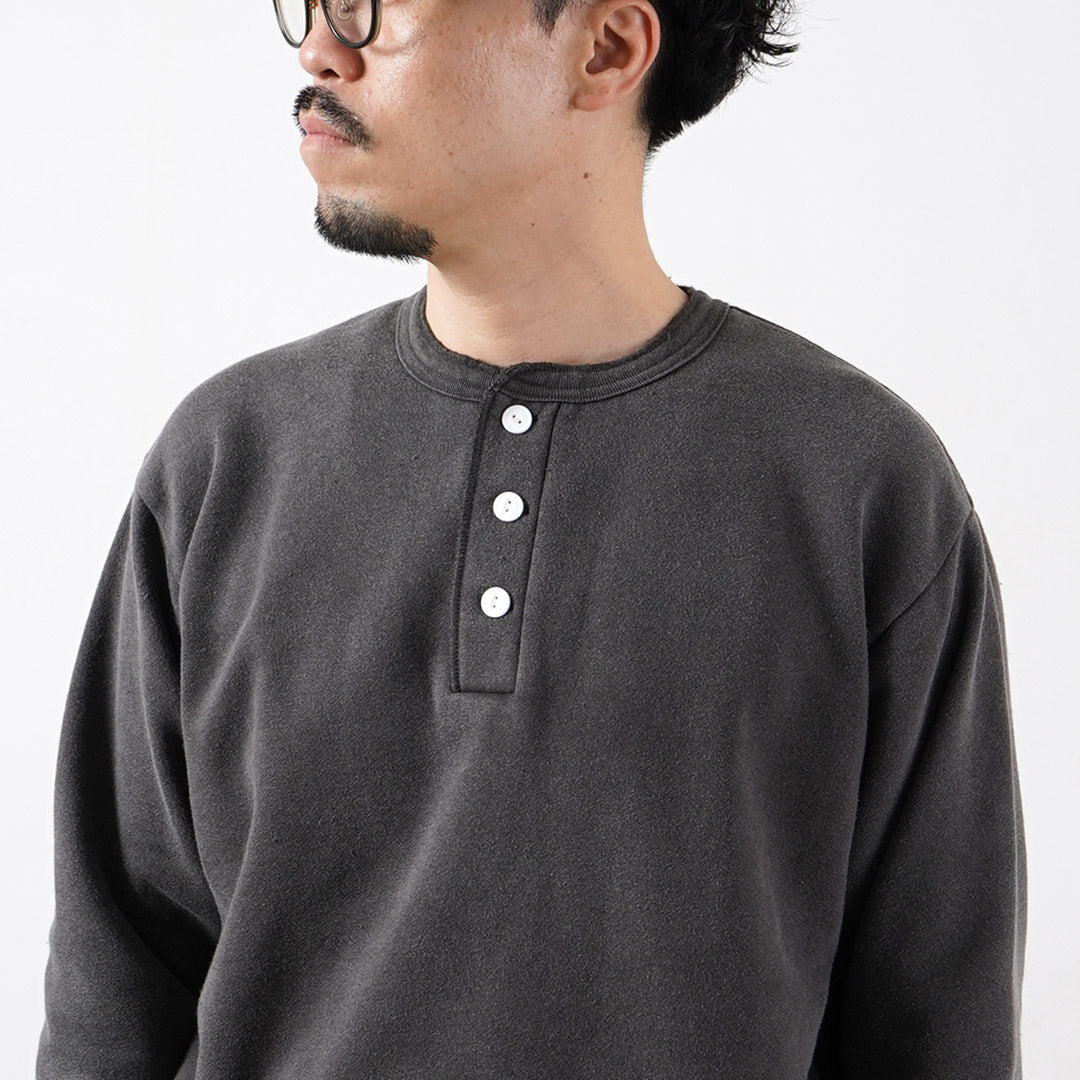 HEALTHKNIT / Sweat classique col Henley (finition vintage)