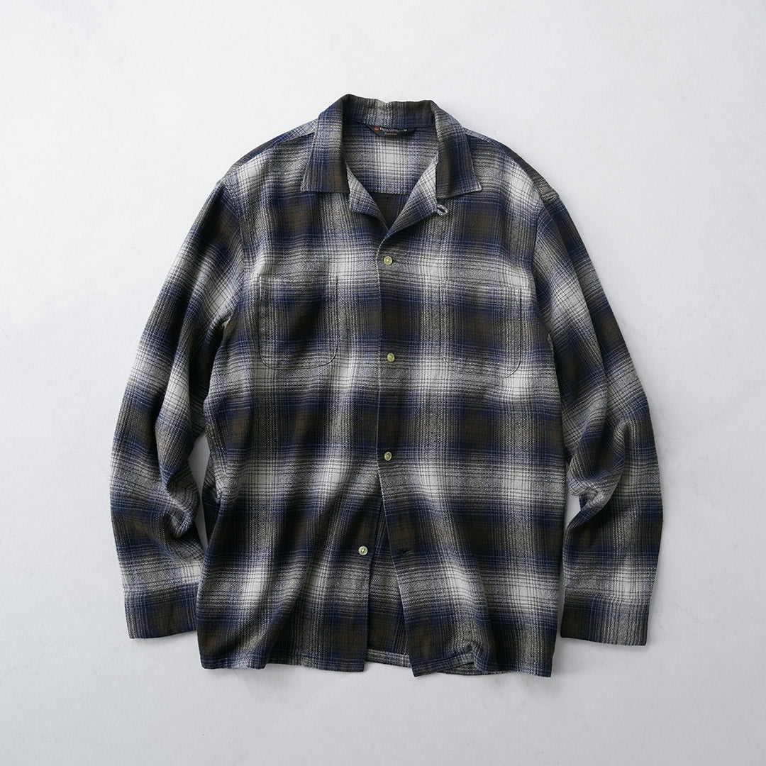 TOWNCRAFT / Flannel Check Loop Collar Long Sleeve Shirt
