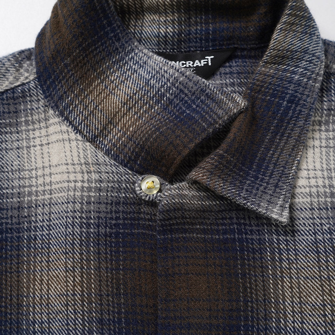 TOWNCRAFT / Flannel Check Loop Collar Long Sleeve Shirt