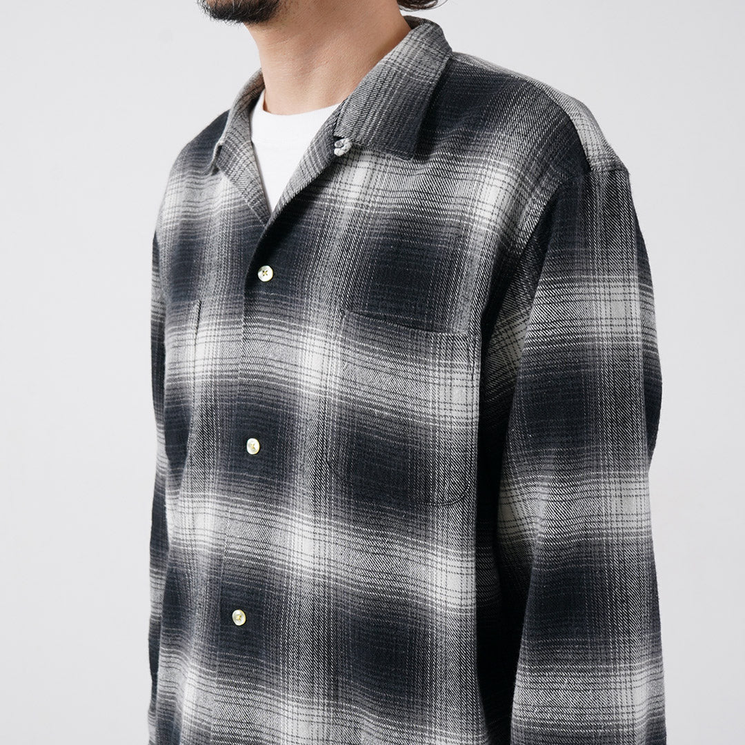 TOWNCRAFT / Flannel Check Loop Collar Long Sleeve Shirt