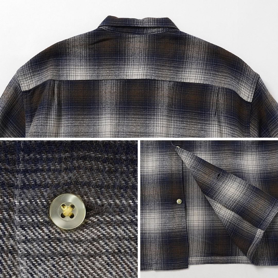 TOWNCRAFT / Flannel Check Loop Collar Long Sleeve Shirt