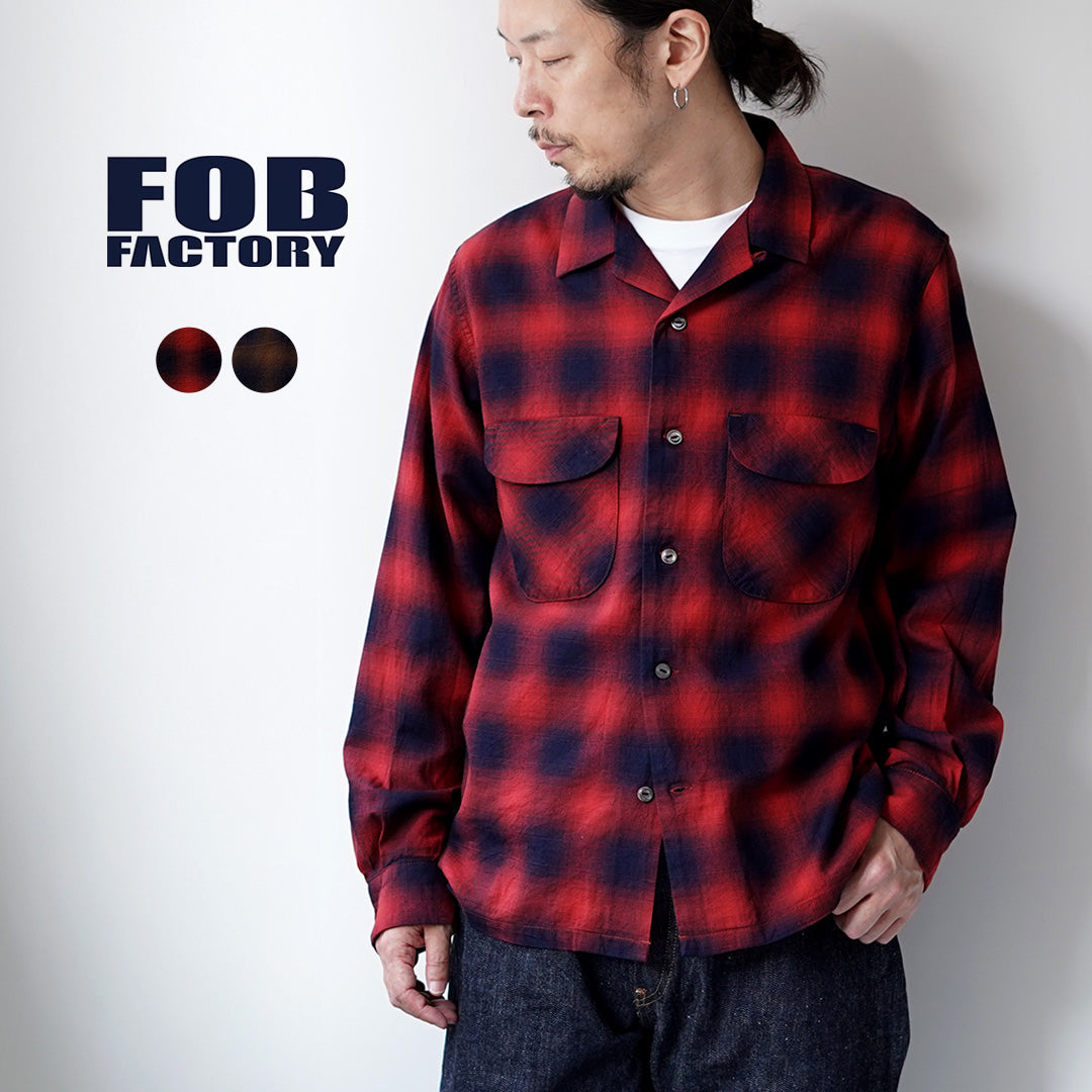 FOB FACTORY / F3519 Check Open-Collar Shirt