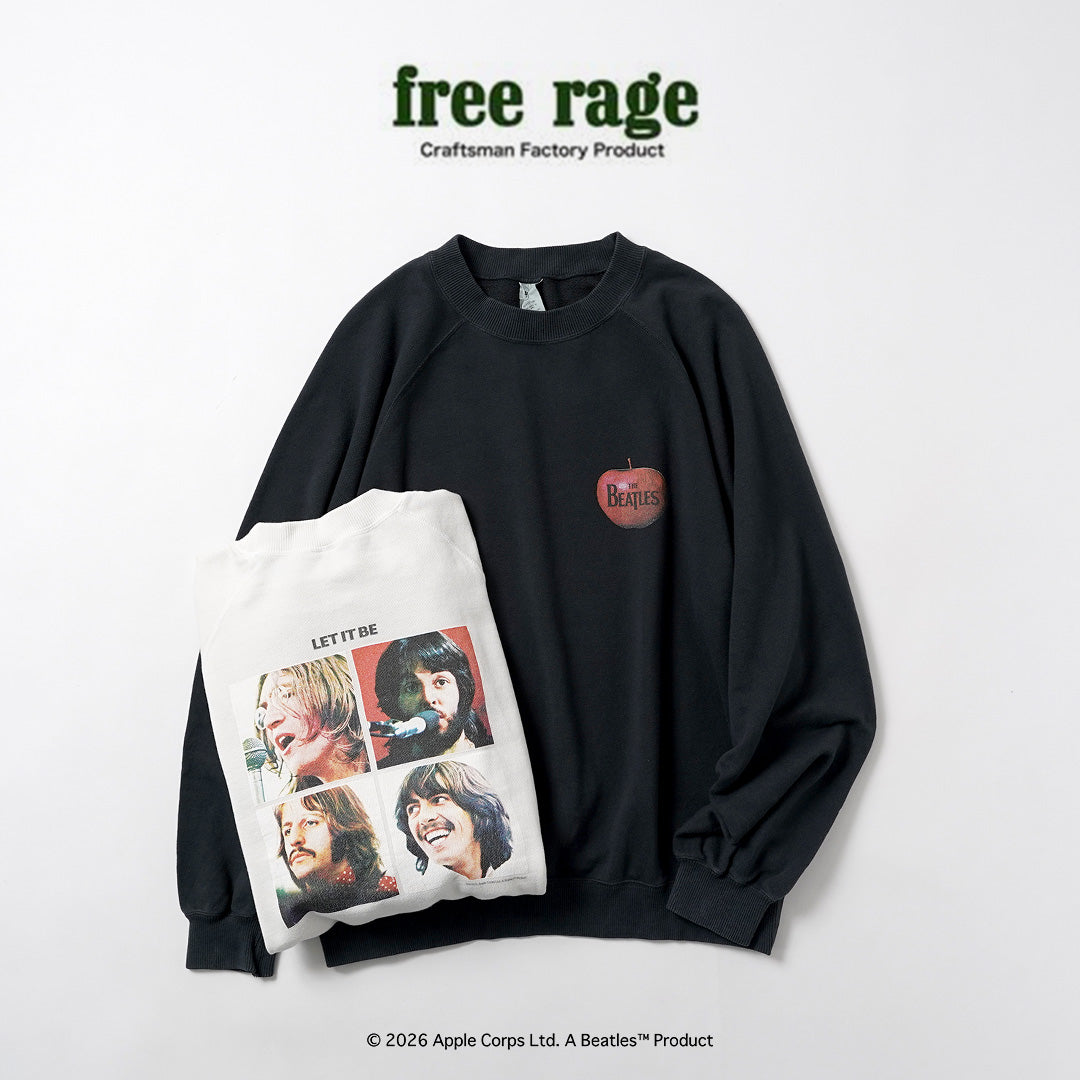 FREE RAGE / The Beatles × FREE RAGE Last Release Raglan Crew Sweatshirt