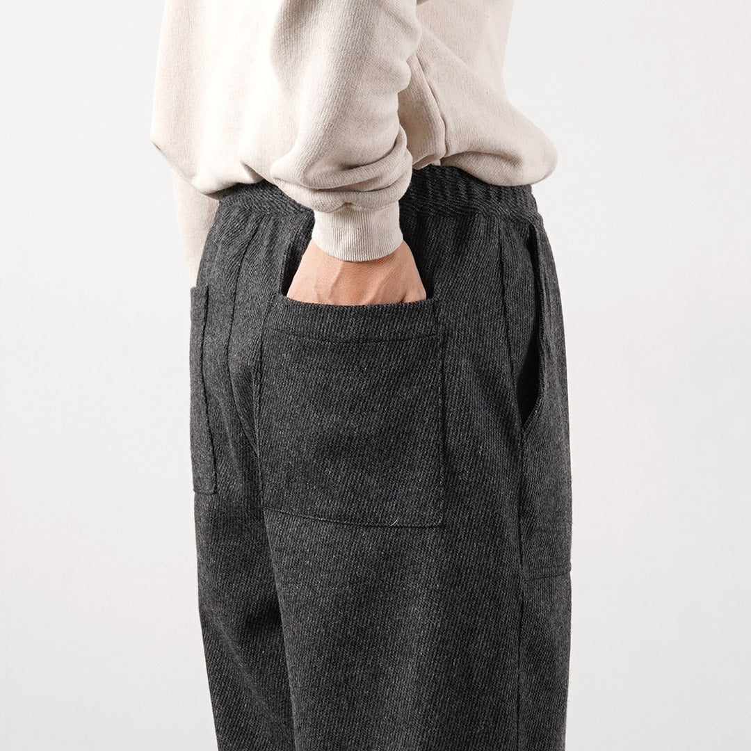 KEMA DESIGNS / Wool Cashmere Kersey Wide-Tapered Baker Easy Pants
