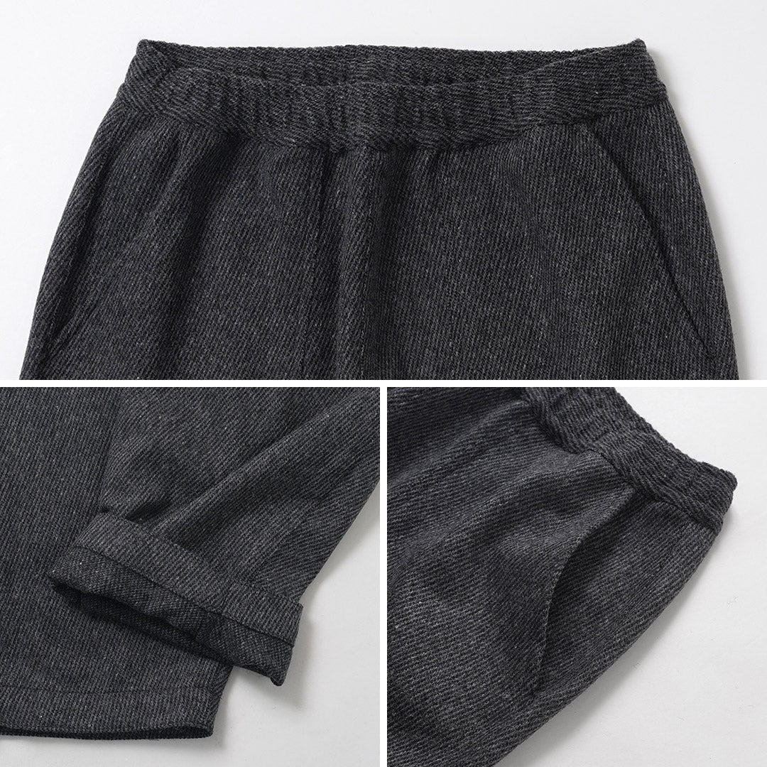 KEMA DESIGNS / Wool Cashmere Kersey Wide-Tapered Baker Easy Pants