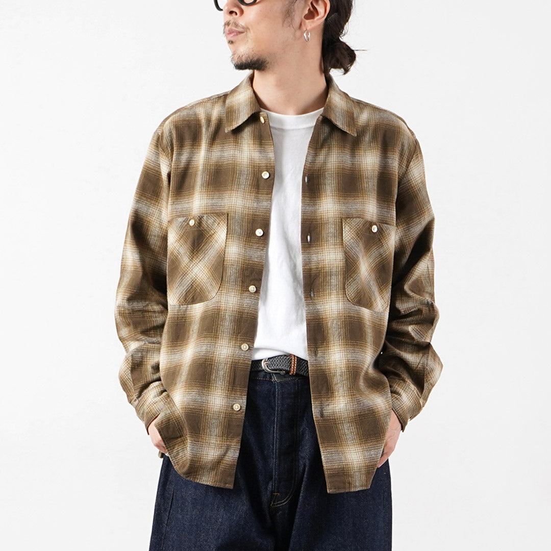 KEMA DESIGNS / Linen Wool Amundsen Ombre Open-Collar Shirt