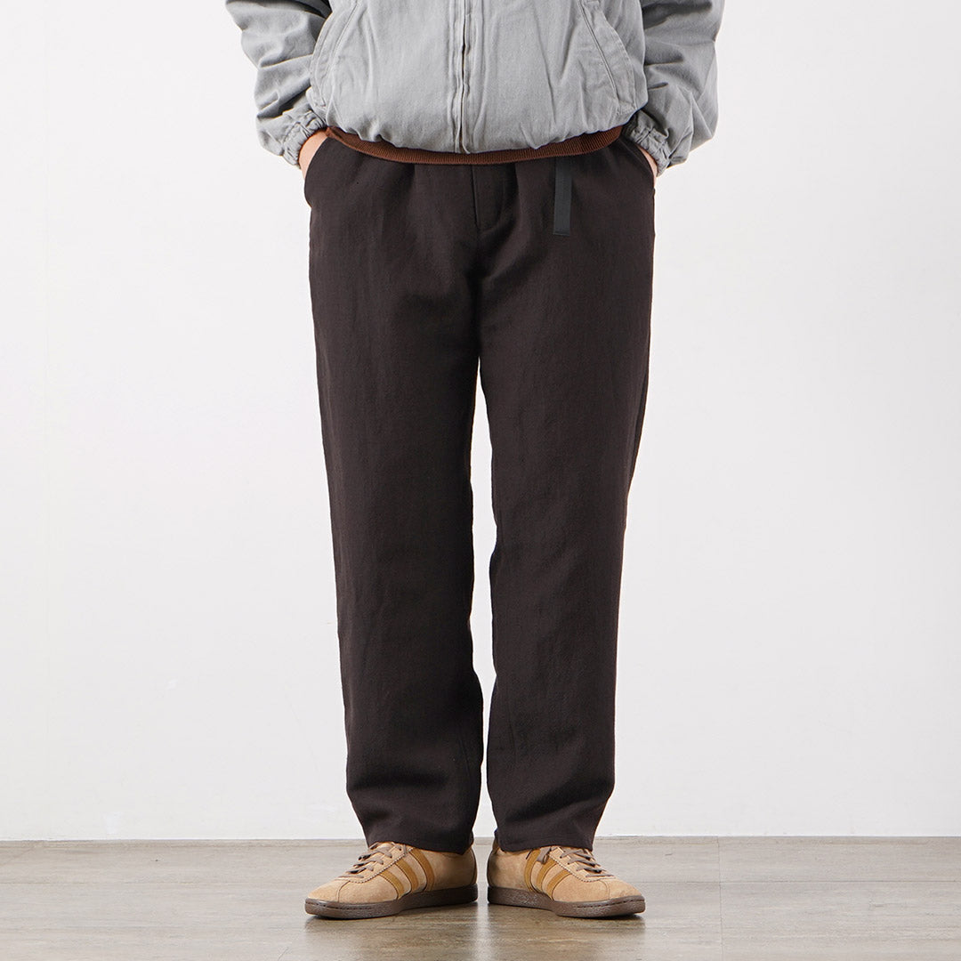 FUJITO / Naun Pantalon Sans Ceinture Laine Lin Serge