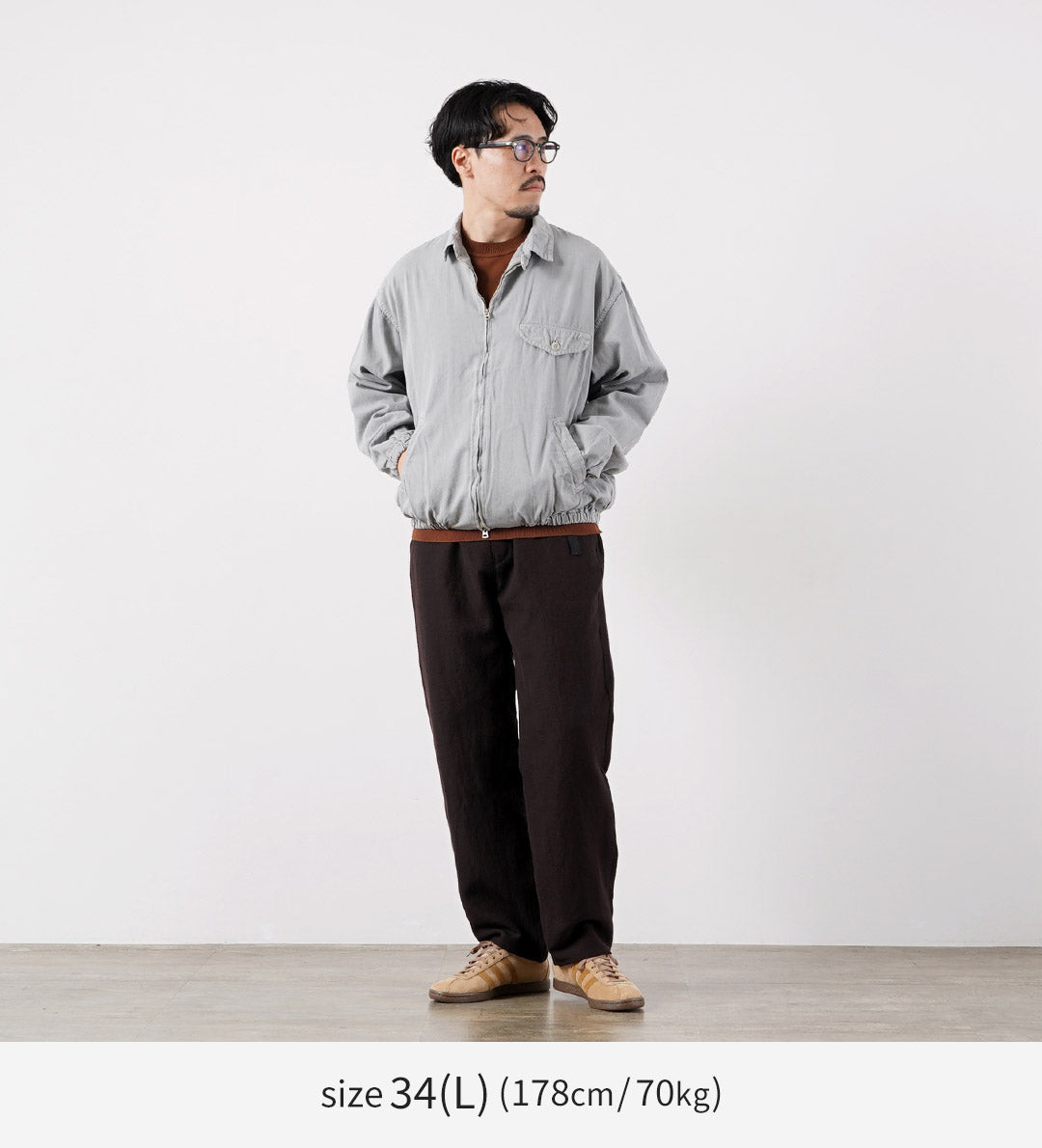 FUJITO / Naun Pantalon Sans Ceinture Laine Lin Serge