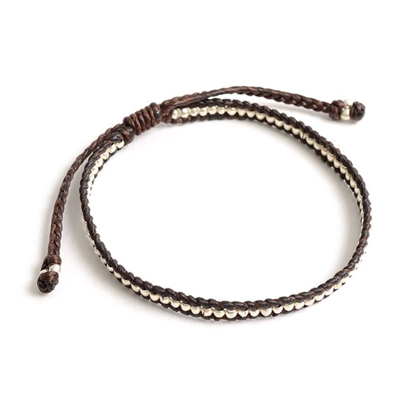 Phadua / Wax Cord Silver Series Anklet