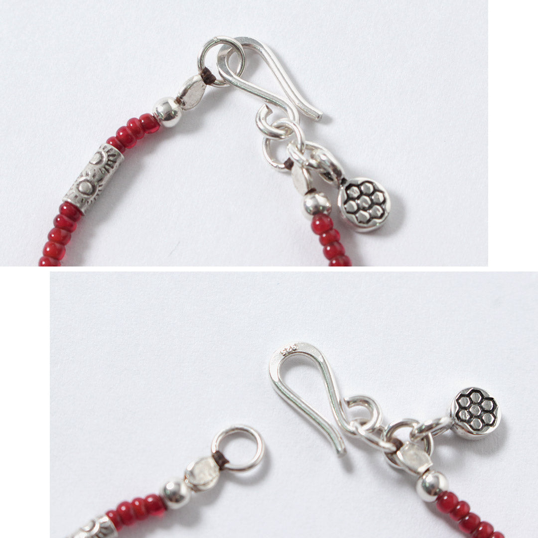 phaduA / Collar antiguo con cuentas de corazón blanco