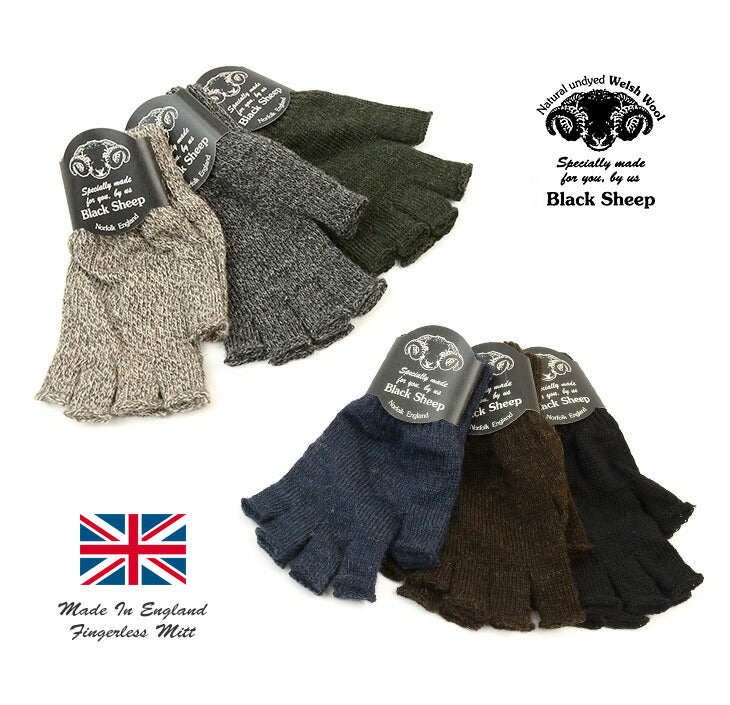 BLACK SHEEP / Fingerless knit gloves
