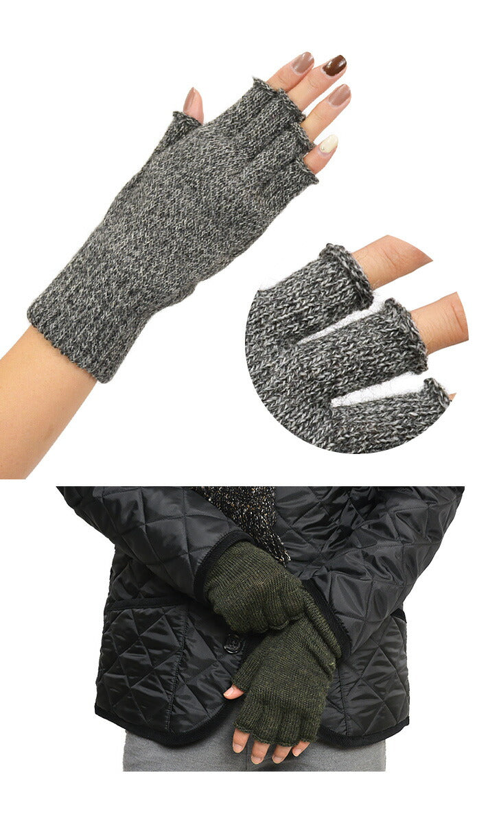 BLACK SHEEP / Fingerless knit gloves