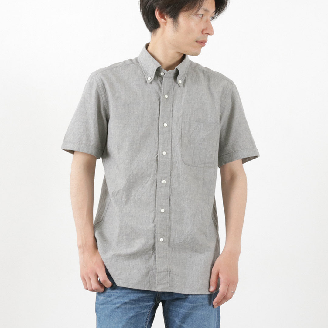 ROCOCO / Selvage Chambray Short Sleeve Button Down Shirt