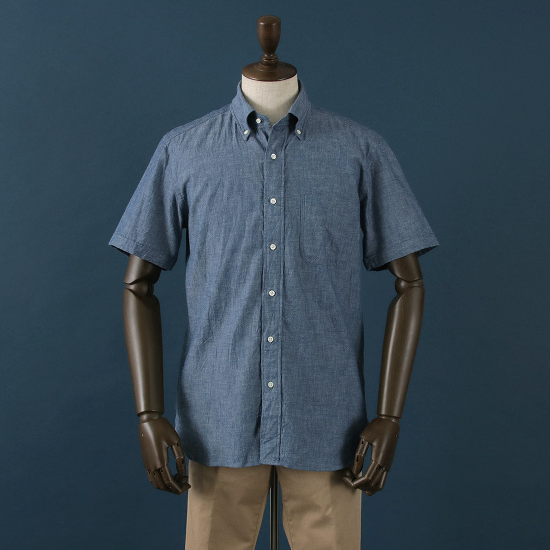 ROCOCO / Selvage Chambray Short Sleeve Button Down Shirt