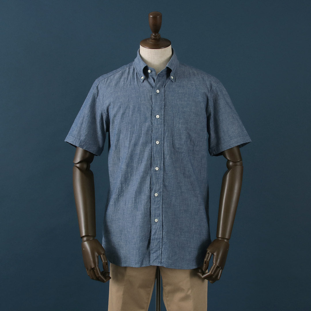 ROCOCO / Selvage Chambray Short Sleeve Button Down Shirt