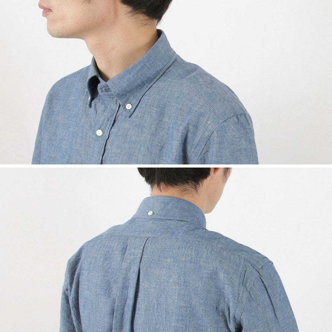 ROCOCO / Selvage Chambray Short Sleeve Button Down Shirt