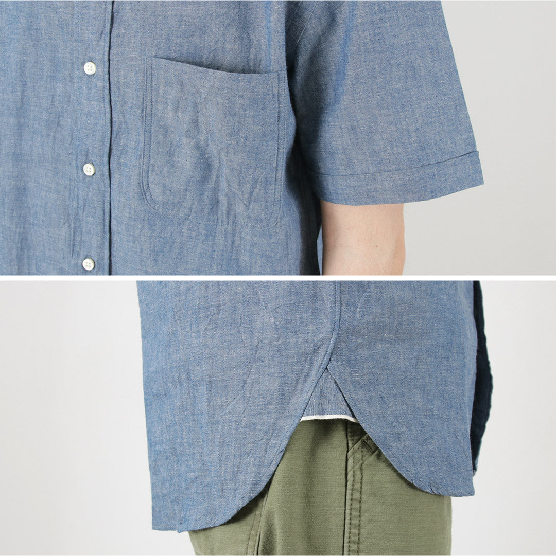 ROCOCO / Selvage Chambray Short Sleeve Button Down Shirt