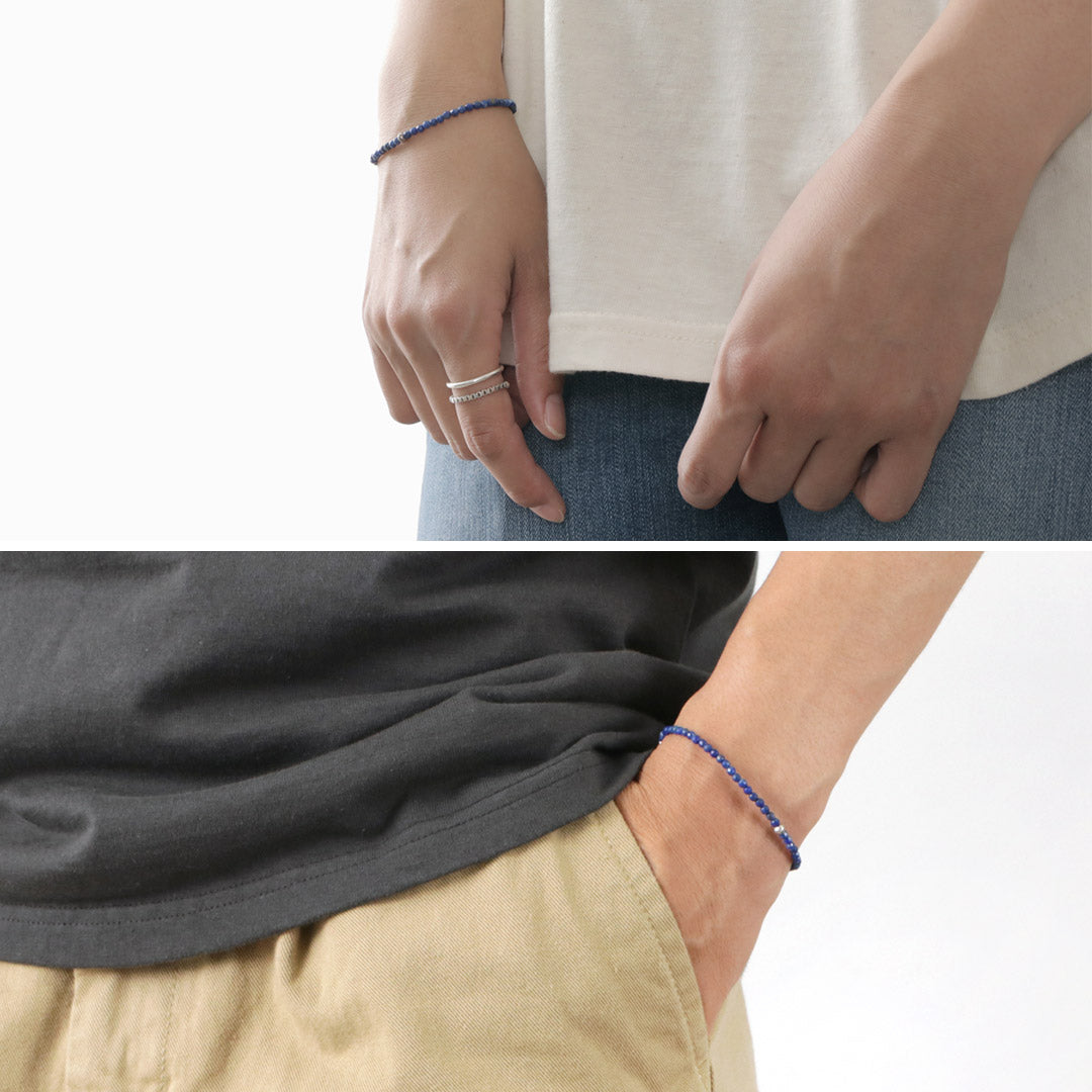PHADUA / Lapis (3mm) Cut Bead Bracelet