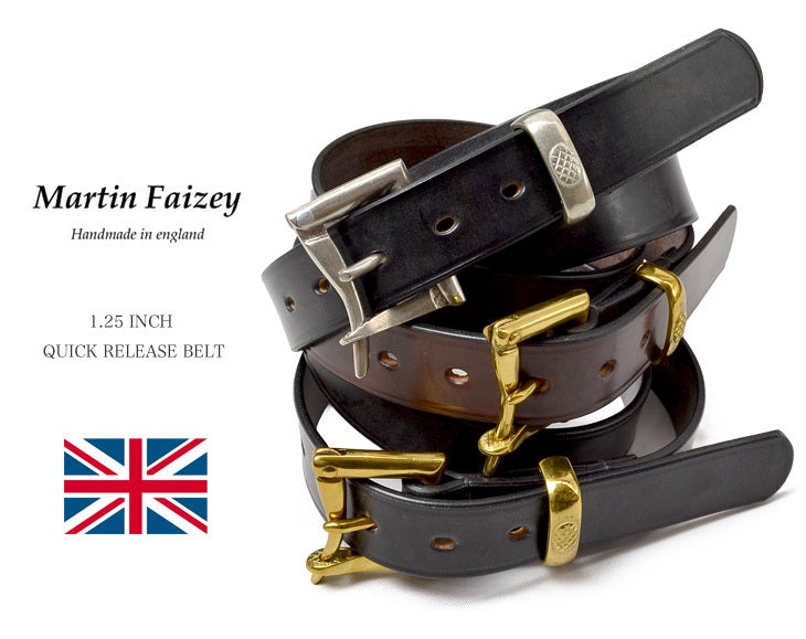 Martin Faizey / 1.25 인치 (30mm) 퀵 릴리스 가죽 벨트