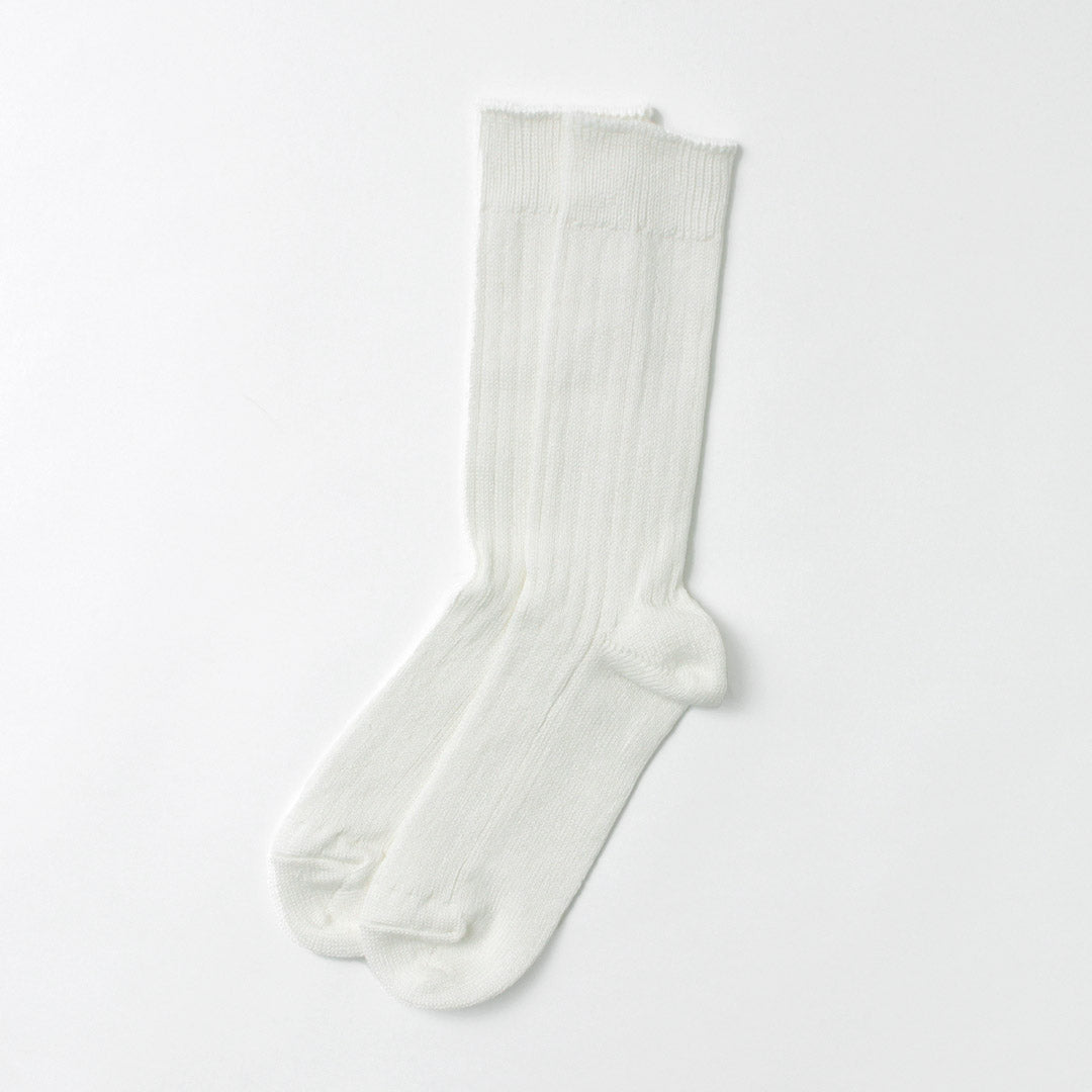 ROTOTO/R1461 Calcetines Canalé Algodón Lino