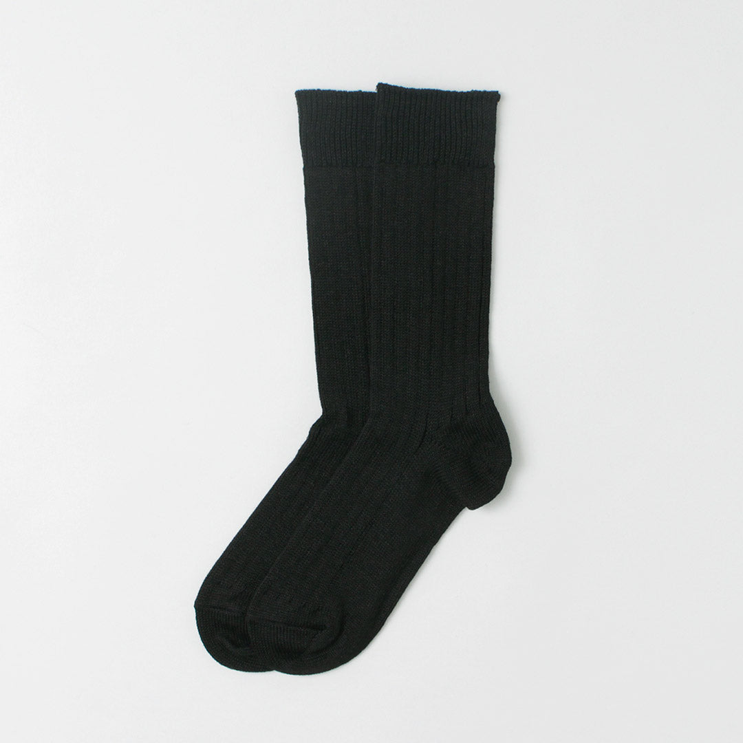 ROTOTO/R1461 Calcetines Canalé Algodón Lino