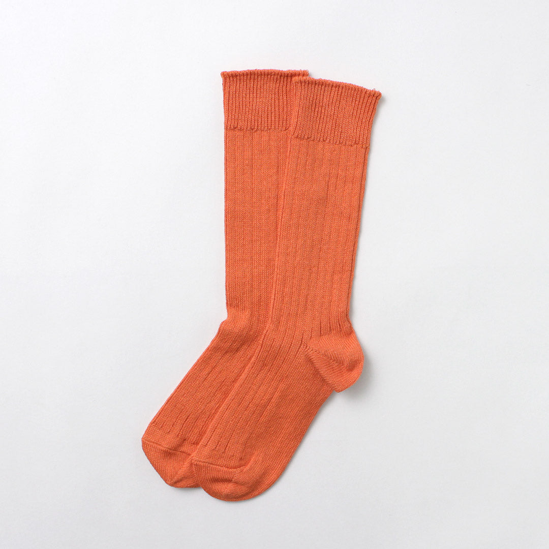 ROTOTO/R1461 Calcetines Canalé Algodón Lino