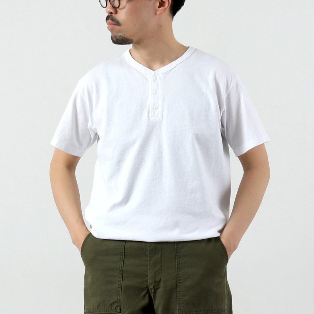 GOOD ON / Short-Sleeve Henley Neck T-Shirt