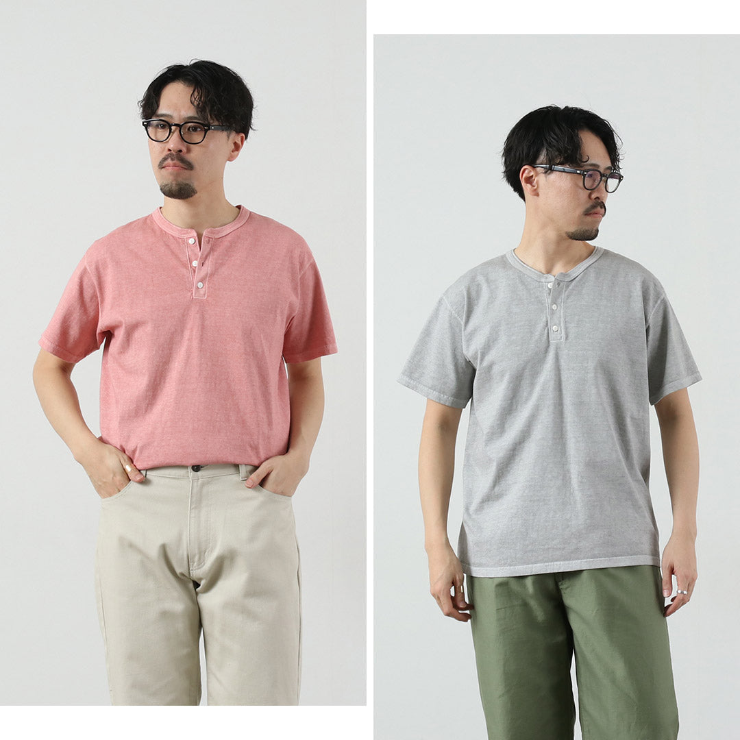 GOOD ON / Short-Sleeve Henley Neck T-Shirt