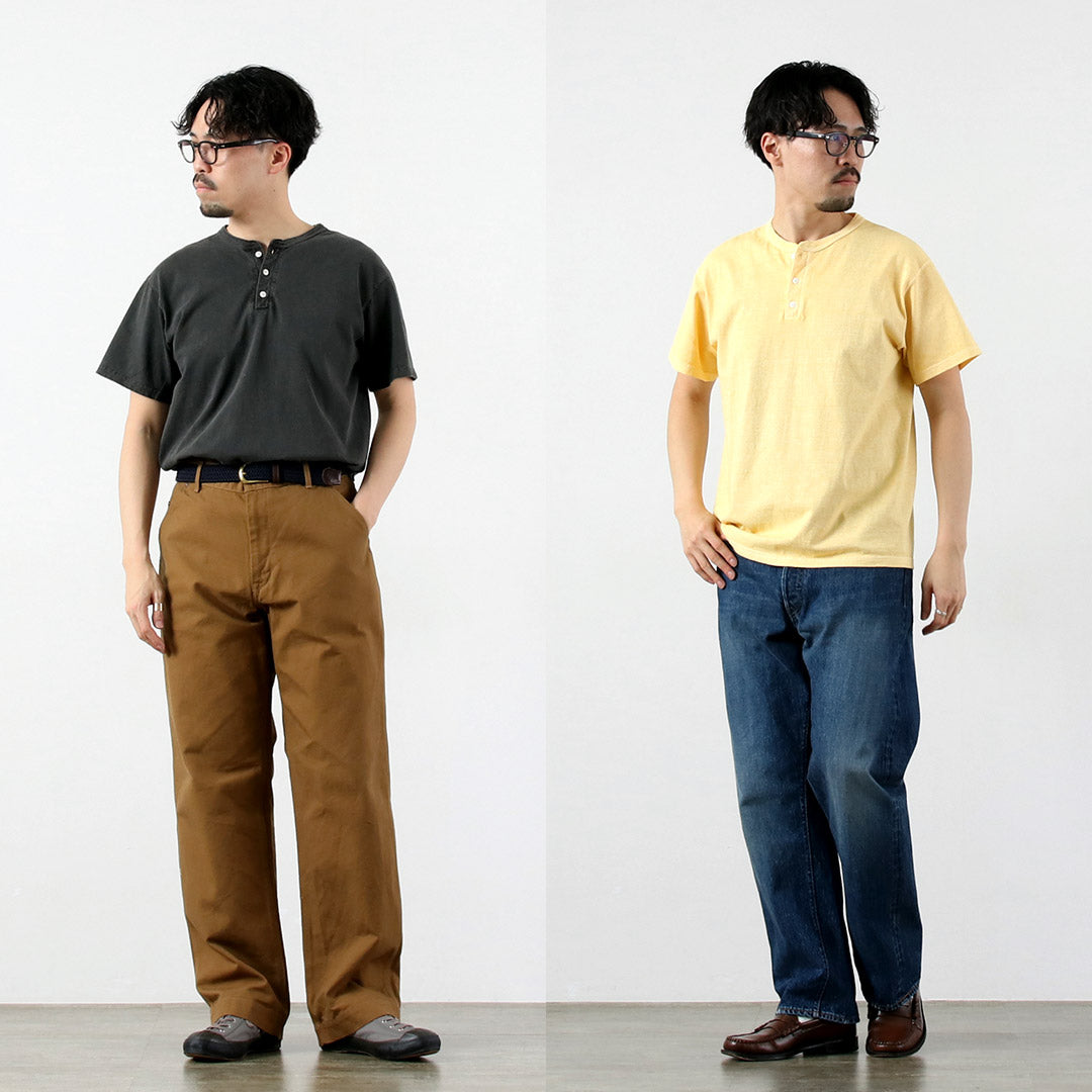 GOOD ON / Short-Sleeve Henley Neck T-Shirt