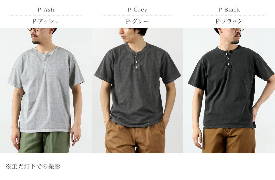 GOOD ON / Short-Sleeve Henley Neck T-Shirt