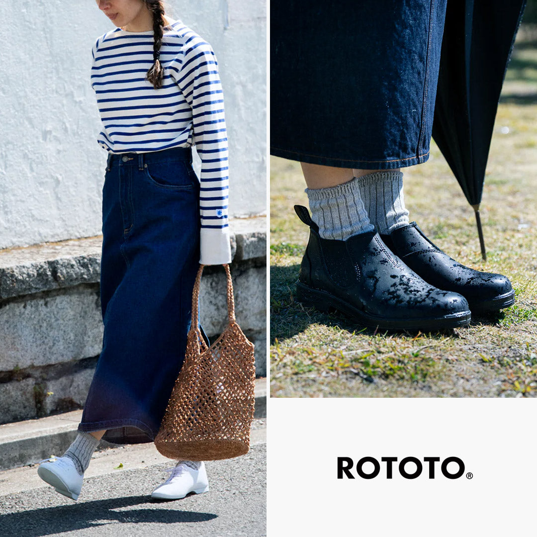 ROTOTO / Chaussettes côtelées en lin et coton