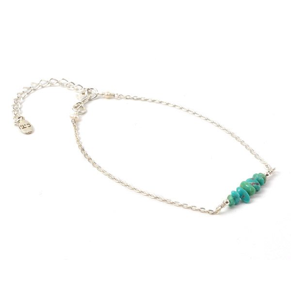CHALISA T.. / Chita Turquoise Silver Chain Anklet