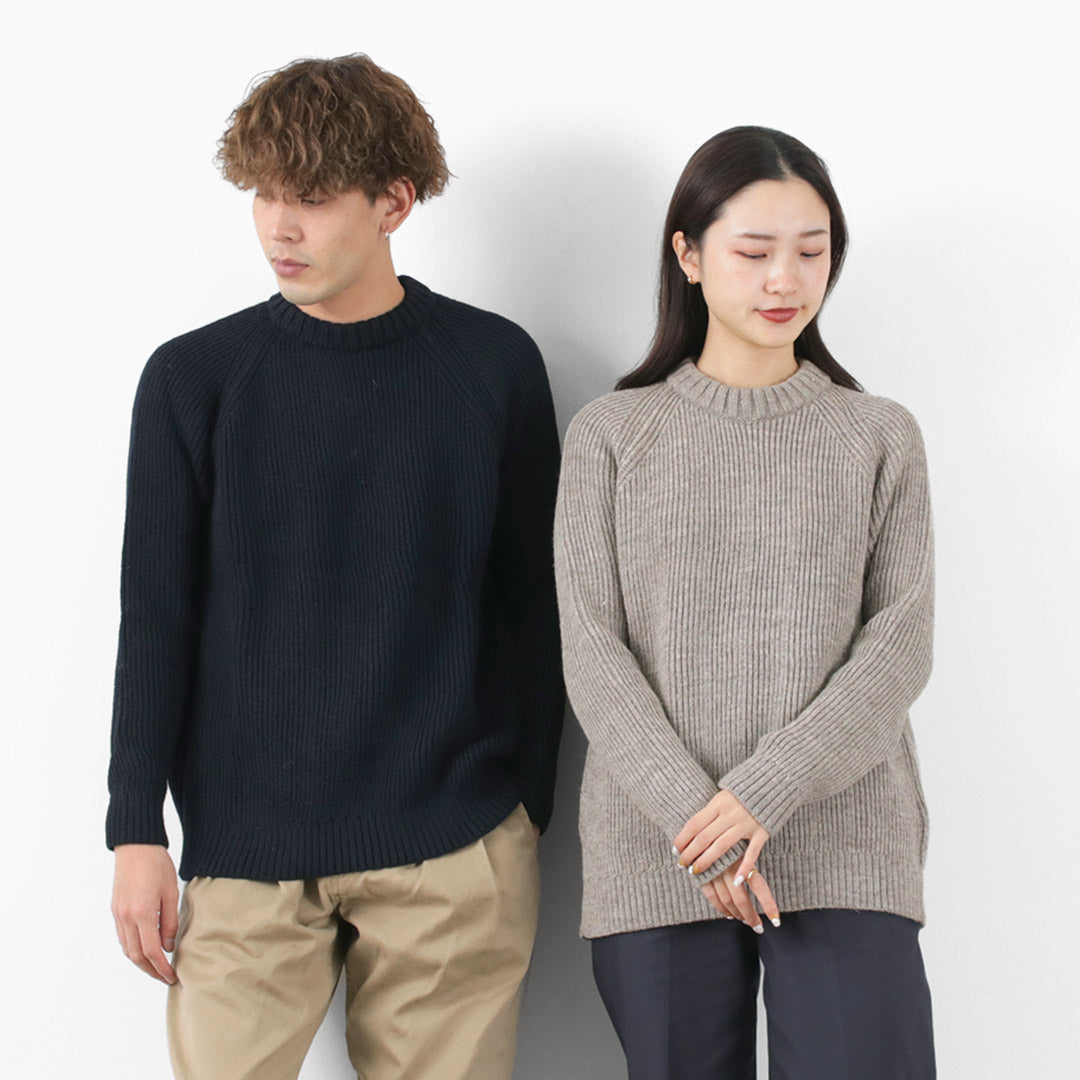 KERRY WOOLEN MILLS / 7G 1PLY tricot côtelé à col rond