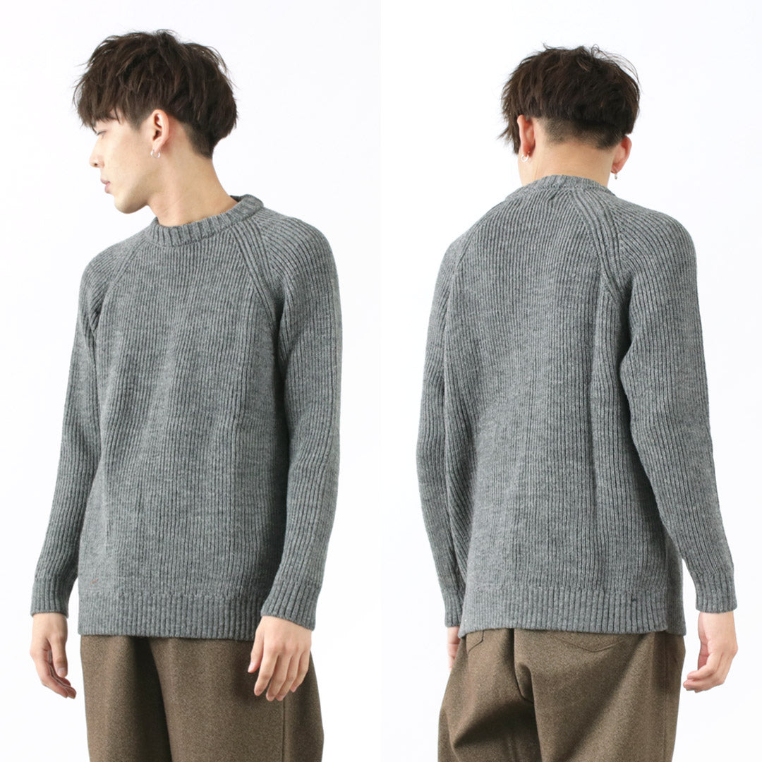 KERRY WOOLEN MILLS / 7G 1PLY tricot côtelé à col rond