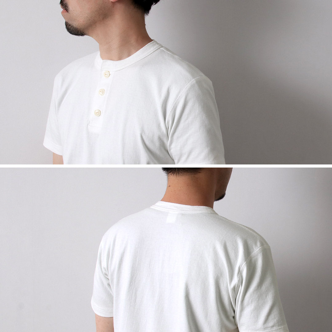 BARNS / COZUN Camiseta de manga corta con cuello Henry de punto