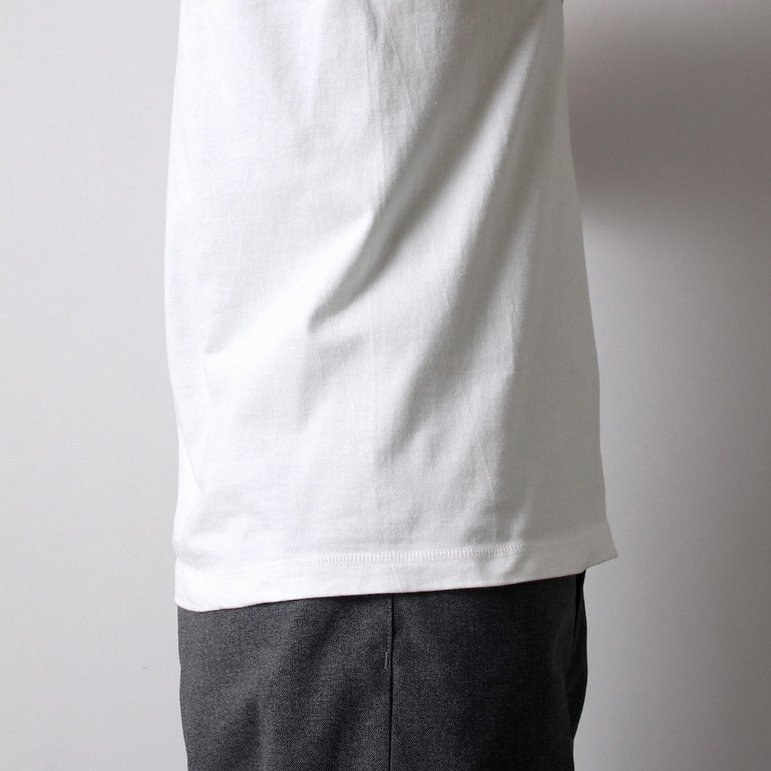 BARNS / COZUN Camiseta de manga corta con cuello Henry de punto
