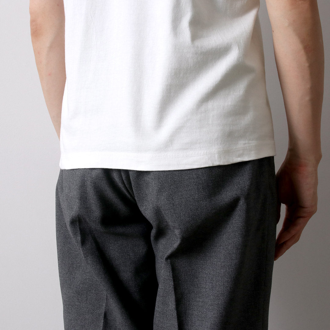 BARNS / COZUN Camiseta de manga corta con cuello Henry de punto
