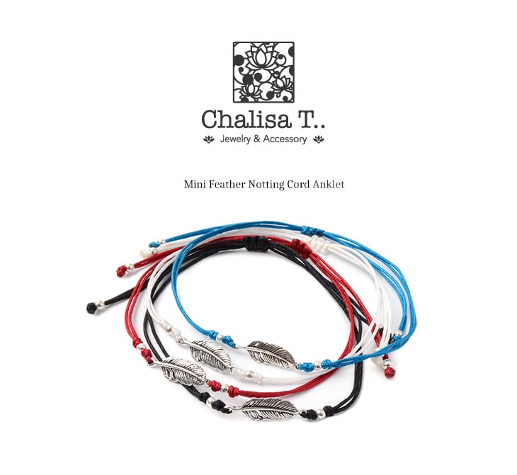 chalisa t .. / mini羽毛notting繩腳踝