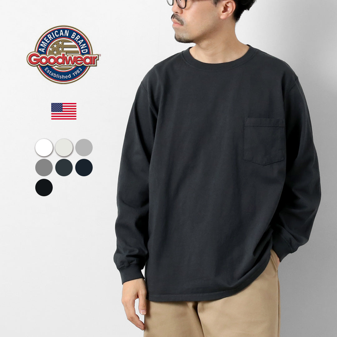 GOODWEAR / 圆领长袖口袋 T 恤